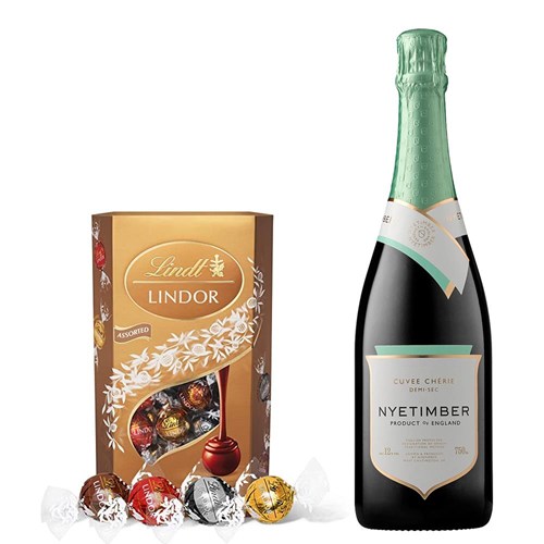 Nyetimber Curvee Cherie Demi-Sec NV English Sparkling Wine With Lindt Lindor Assorted Truffles 200g